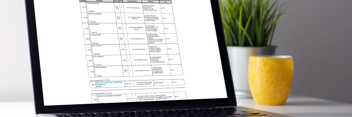 piano di studi - manifesto